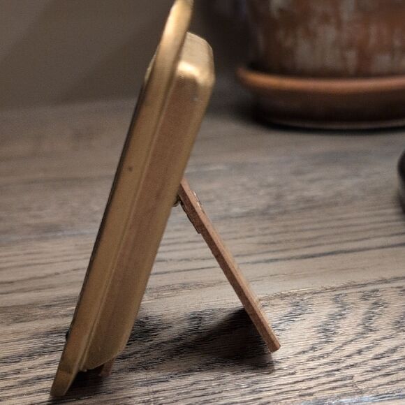 Vintage The Bucklers Inc Heavy Enamel Clown & Balloons Brass Picture Frame MCM - Picture 4 of 9